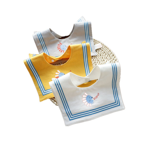 Infant Saliva Towel Fine Cotton Absorbent Children's Apron Korean Version Small Cloud Bib Boys and Girls Baby Newborn Anti-Regurgitation 
