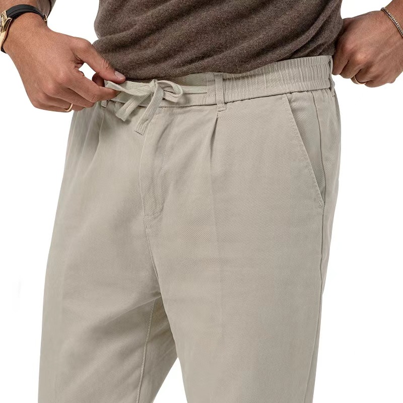 Men's New Cotton And Linen Trousers Casual Pants Business Four Seasons Commute_viptrois.com