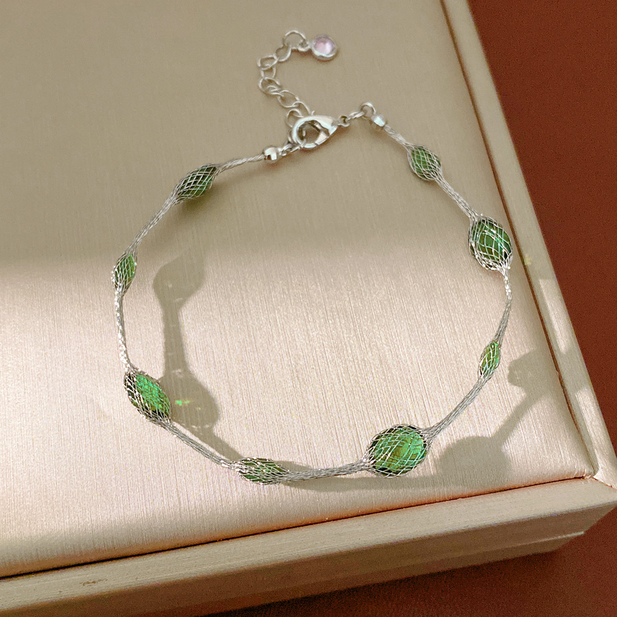 Collar de pulsera redonda de zircon de color lujo ligero nicho de alto nivel sensación de cadena clavícula temperamento simple conjunto de joyas personales image 16