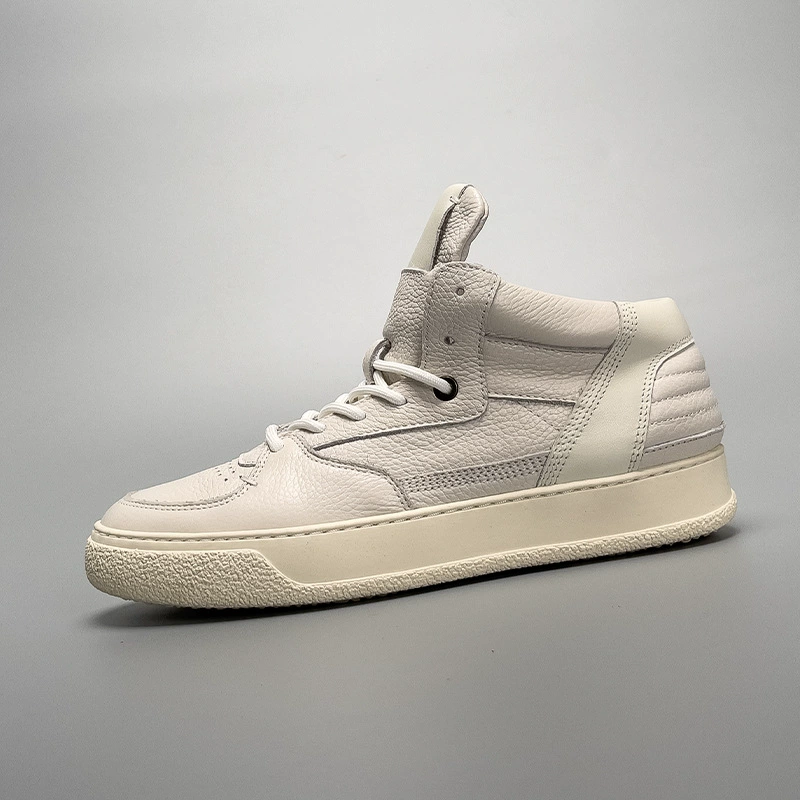 Мужские повседневные ботинки среднего класса European Station, натуральная кожа, белые туфли, Мужская модная обувь из натуральной воловьей кожи, спортивная обувь для досок