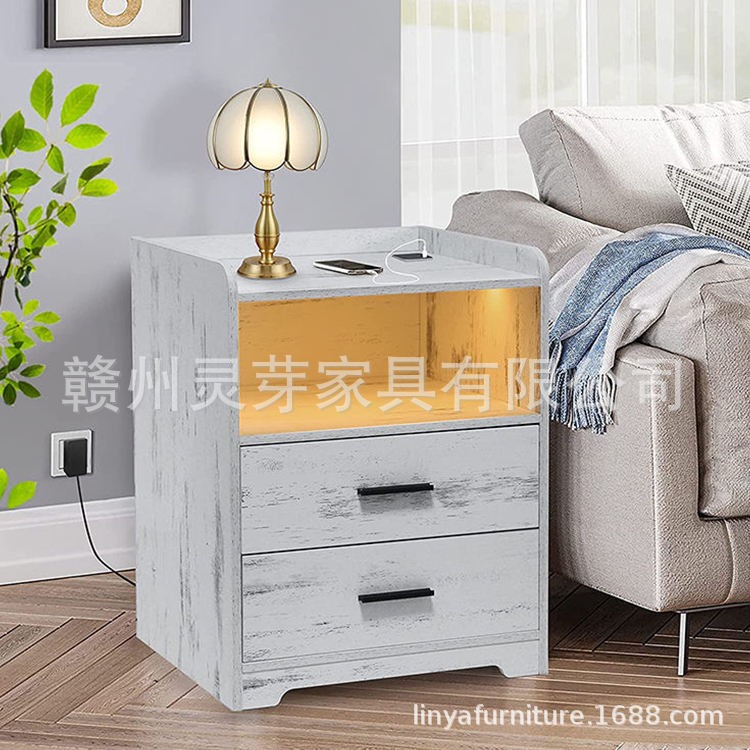 Amazon venta caliente de muebles de tablero con diodos luminosos recargables mesas de cama fábrica de comercio exterior al por mayor