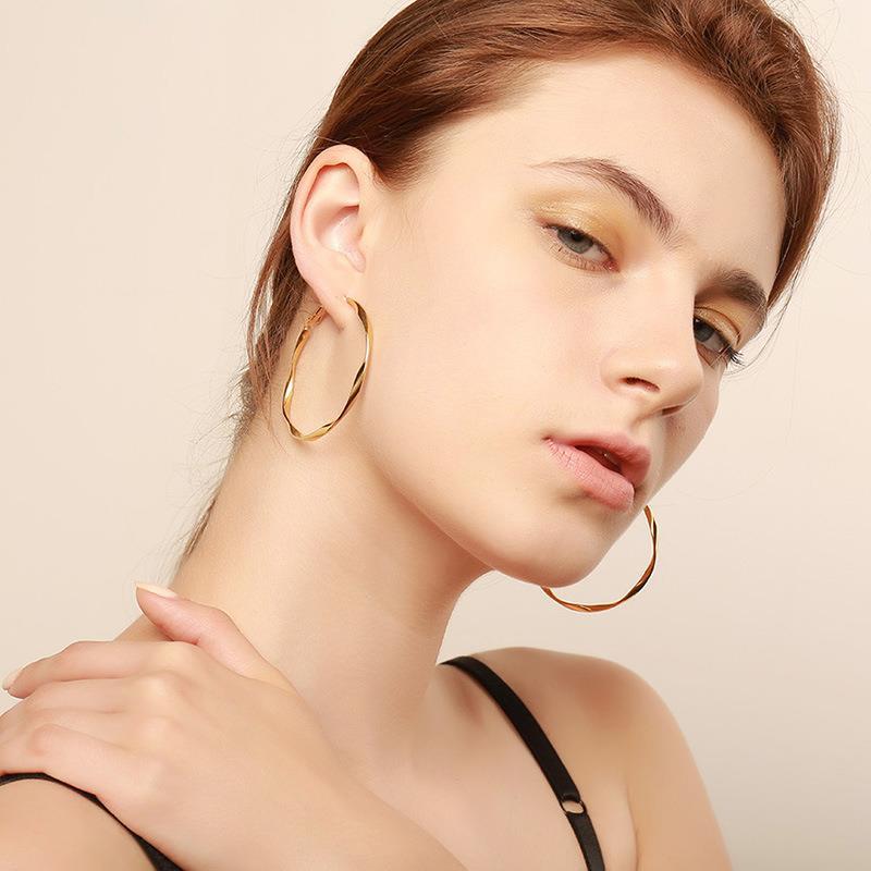 304 Stainless Steel Material 1 Pair Simple Style Circle Plating 304 Stainless Steel Stainless Steel Earrings