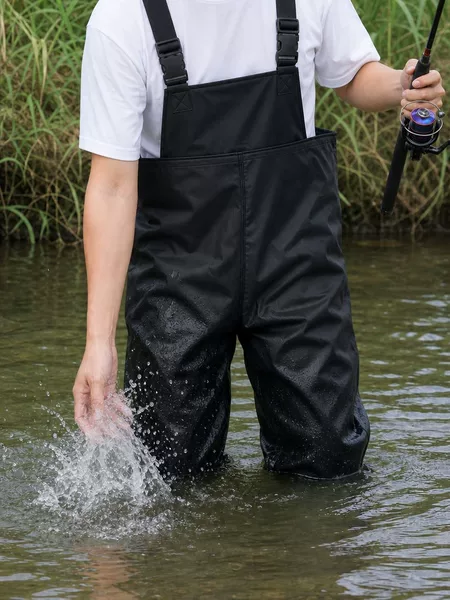 Waterproof Rain Boots with Leather Straps, Half-Body Rain Pants, Fishing Pants for Men, Thickened Suspenders, Wading Pants Wholesale