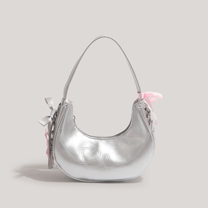 Birthday Gift for Girlfriend: Textured Baguette Bag, 2025 New Dumpling Bag, Simple Handbag for Commuting, Single-Shoulder Underarm Bag