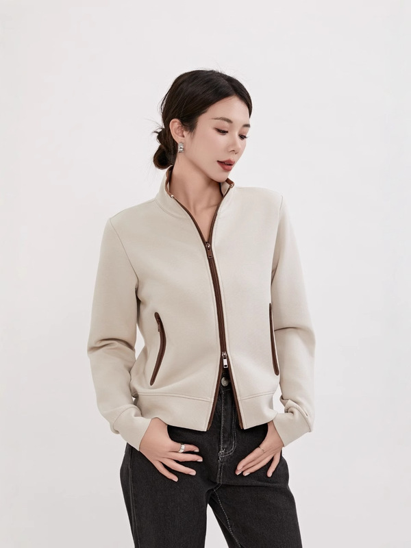 新款立领棒球服女秋季外套秋冬款美式拉链开衫小个子休闲夹克上衣|undefined