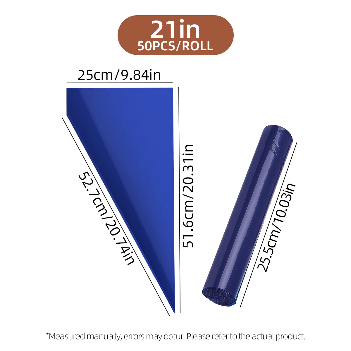 Transfronterizos azul oscuro enmarcado en bolsa de flores LDPE desechable enmarcado en bolsa de flores pastel extrusión bolsa de flores bolsa de crema herramienta de horneado