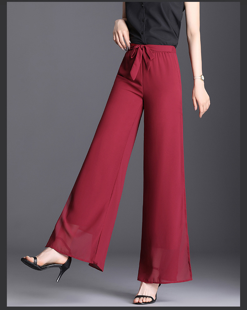 Chiffon Wide-Leg Pants