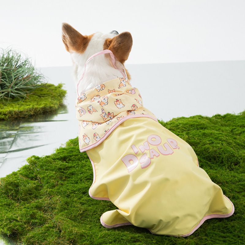 Corky Dog Full Color Imprint Corky Raincoat Pequeño día lluvioso ropa impermeable para perros de mascotas