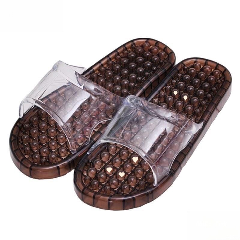 Massage Home Men's Summer Indoor Non-Slip Bathroom Plastic Bath Hard-Soled Crystal Couple Slippers Deodorant Cool Home Women