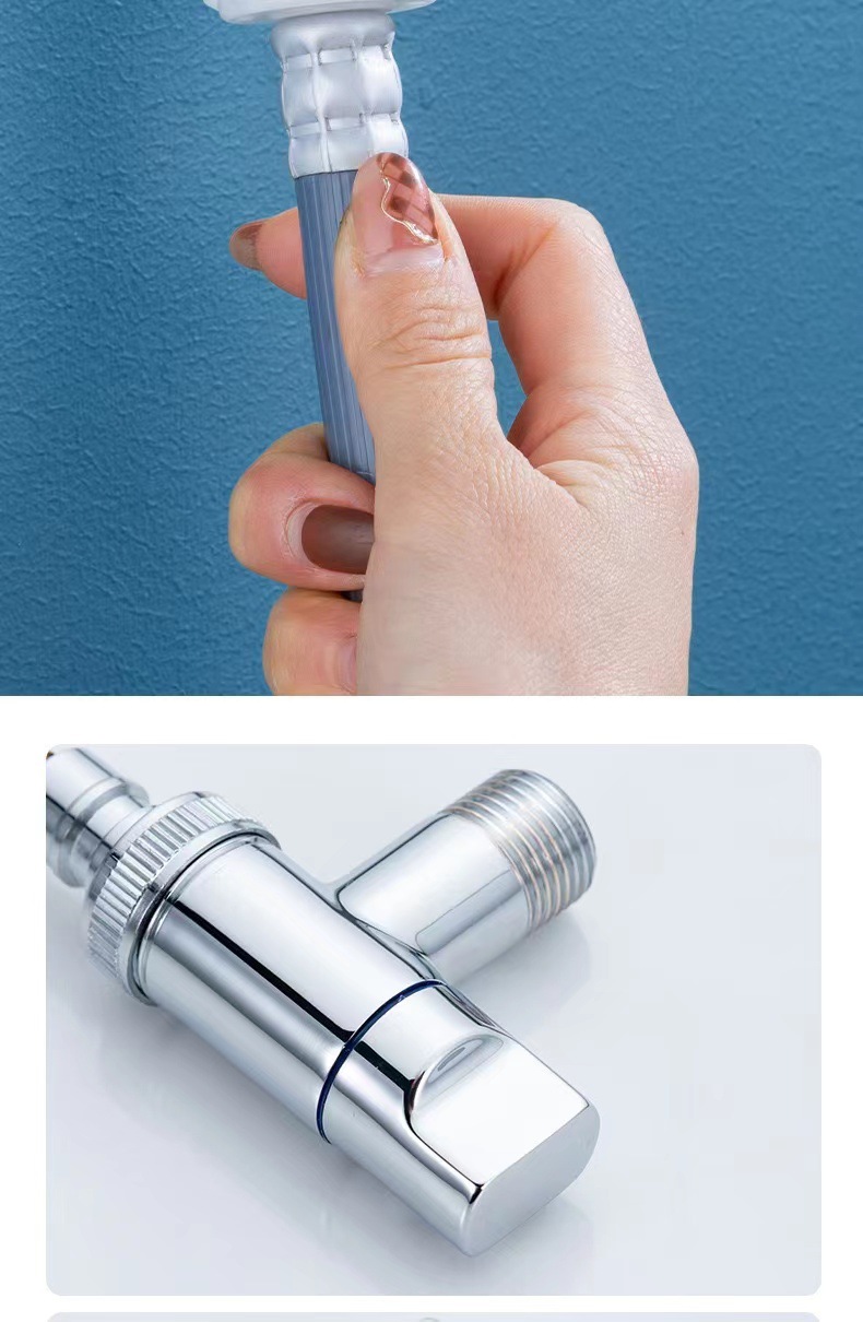 Copper washing machine automatic water stop valve faucet special mini extra-short joint, 4-inch and 6-inch threaded anti-drop faucet undefined