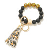 Black matte beaded bracelet, fashionable keychain, pendant with tassels, Amazon
