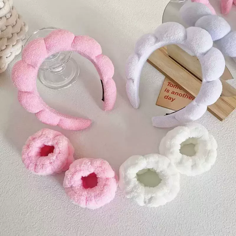 跨境高颅顶海绵云朵发箍女生洗脸化妆洗漱头箍显发量束发发饰批发