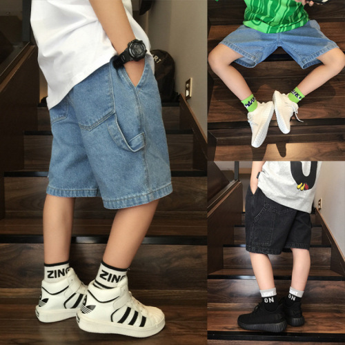 Boys' Summer Version Korean Style Children's Versatile Denim Shorts Shorts for Middle Children Denim Summer Outerwear Fashion