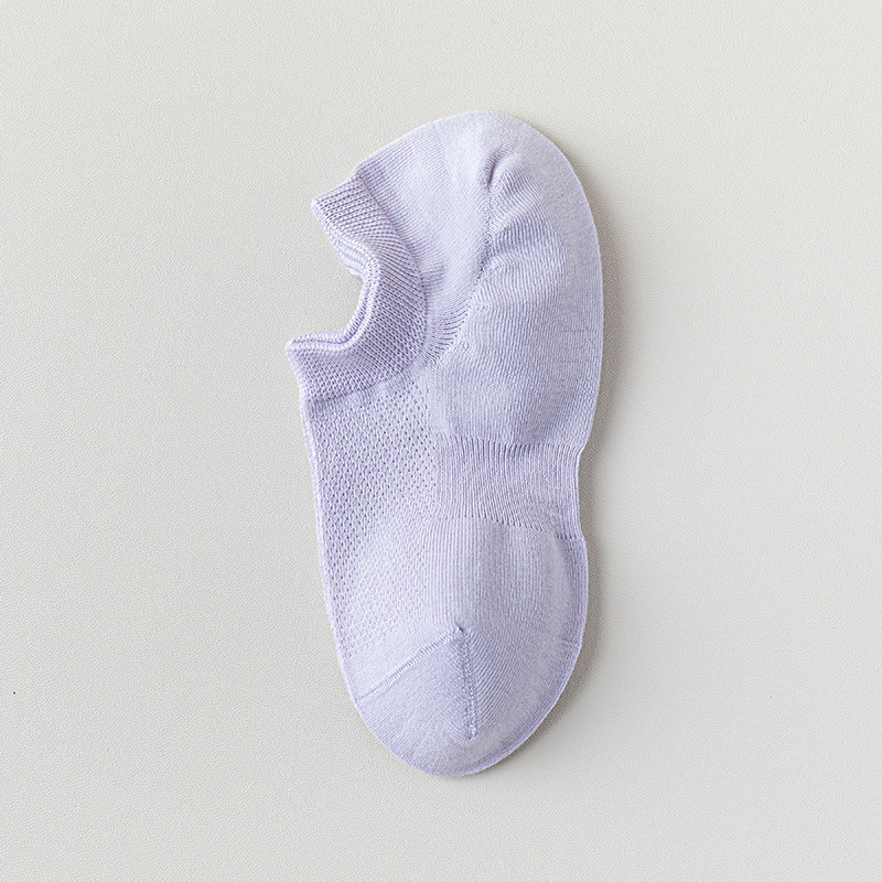 Calcetines de algodón de color sólido, calcetines de barco de malla de verano, calcetines de algodón sin hueso, embalaje independiente, calcetines invisibles
