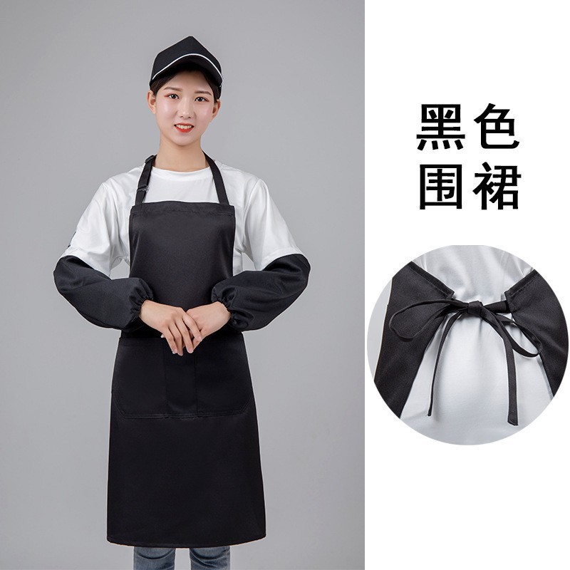 Venta al por mayor impermeable a prueba de aceite restaurante moda cintura lienzo algodón procesamiento LOGO impresión delantal