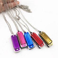 4孔迷你项链小口琴儿童装饰吊坠生日礼品