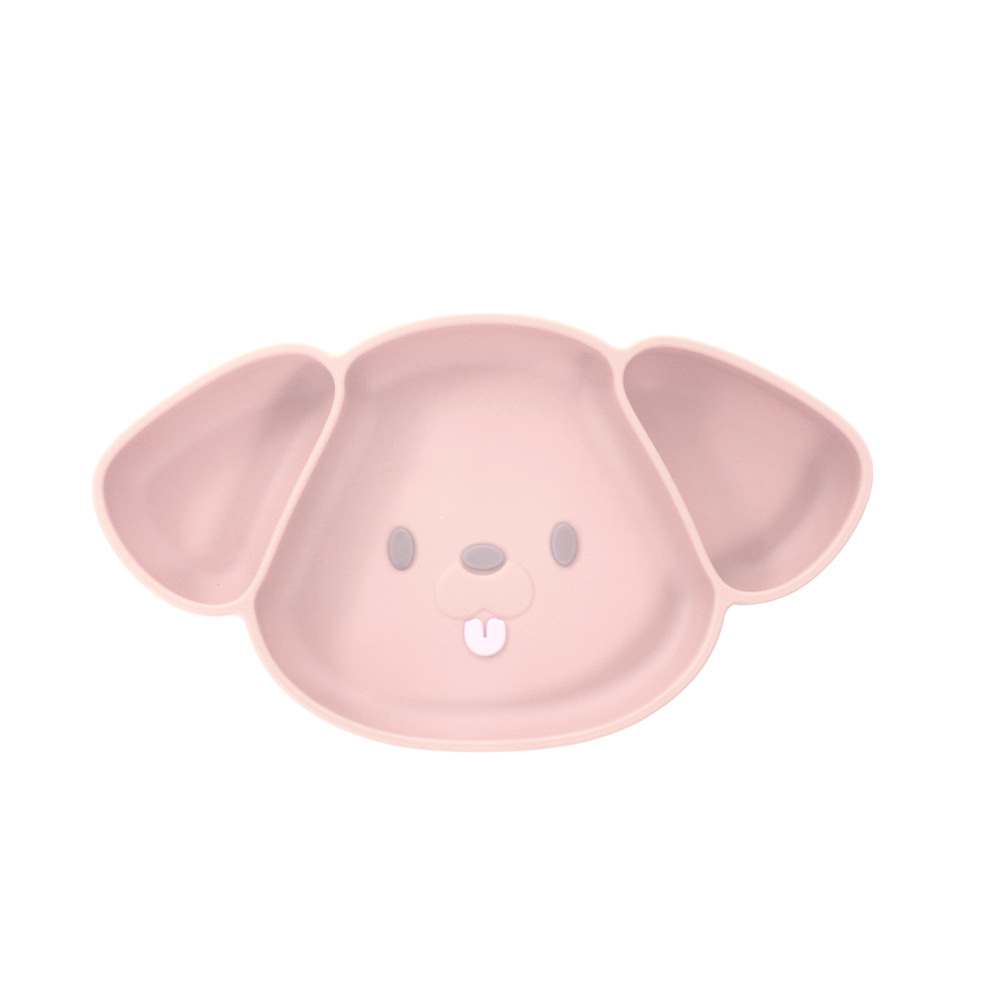 Platino de silicona dividido platos de platos para bebés regalos para animales platos para bebés tres platos de alimentación de silicona platos