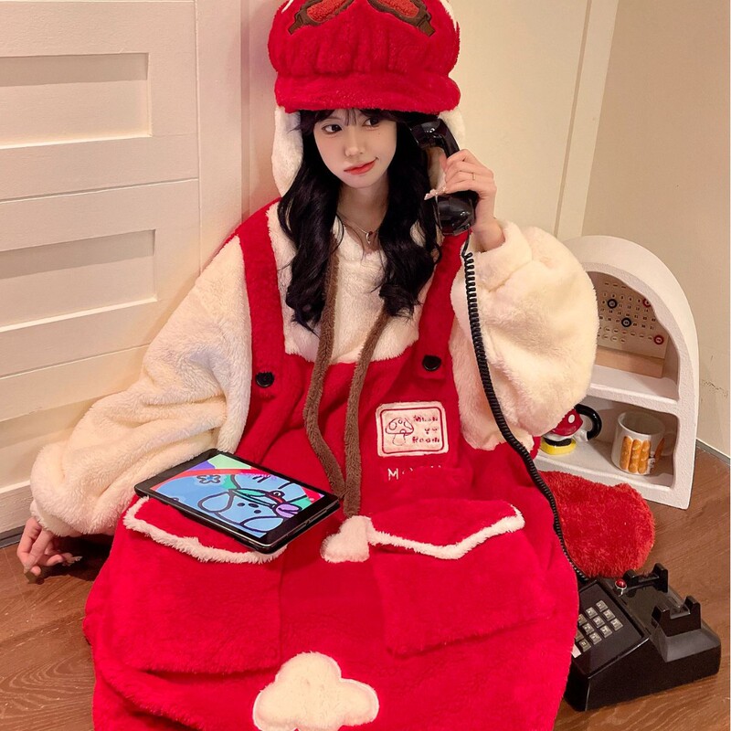 2026 New Winter Nightgown for Women, Flannel, Fleece-Lined, Thickened, Warm and Comfortable, Cartoon Hooded, Can Be Worn Outside, Home Wear 2026 New Winter Nightgown for Women, Flannel, Fleece-Lined, Thickened, Warm and Comfortable, Cartoon Hooded, Can Be Worn Outside, Home Wear