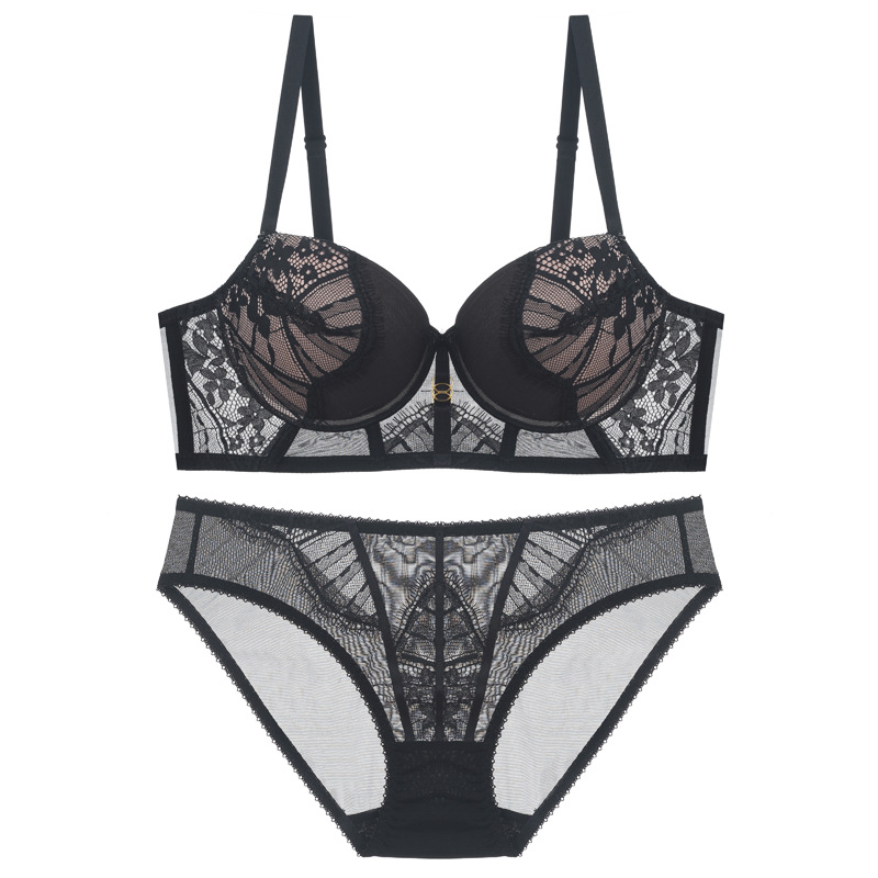 El Comercio exterior sexy push up ropa interior traje de las mujeres pequeño pecho especial puro deseo estilo encaje sujetador anti-flacidez sujetador de soporte superior