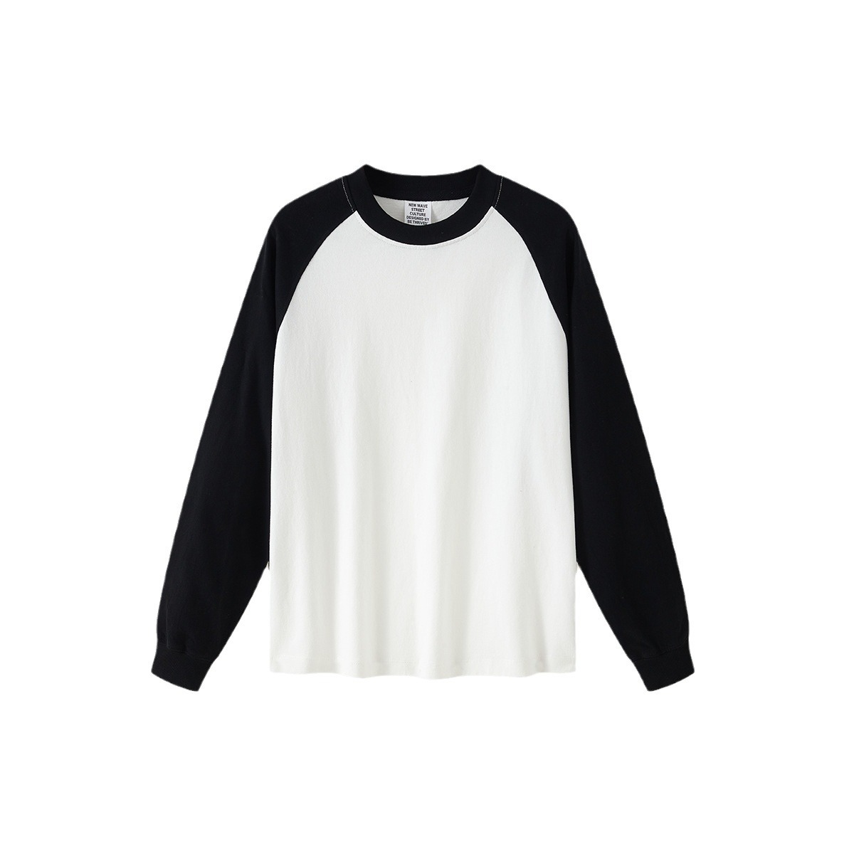 Ropa infantil de moda WD | Camiseta de Manga Larga de Algodón Puro para Niños, Estilo Retro, Color Block, Raglán, Tendencia de Marca, Otoño/Invierno 2025, 285G