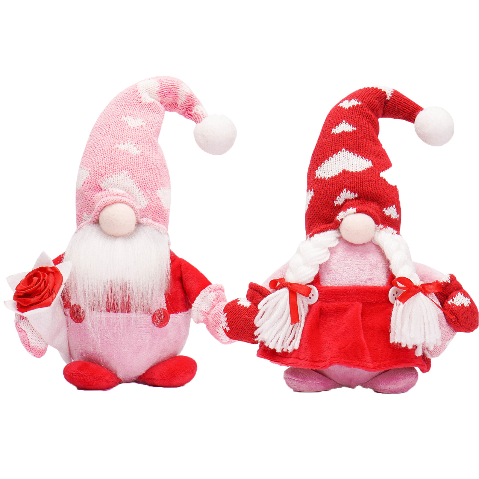 Nueva muñeca sin rostro transfronteriza del Día de San Valentín que emite luz Rosa amor encantadora exquisita decoración de la ventana