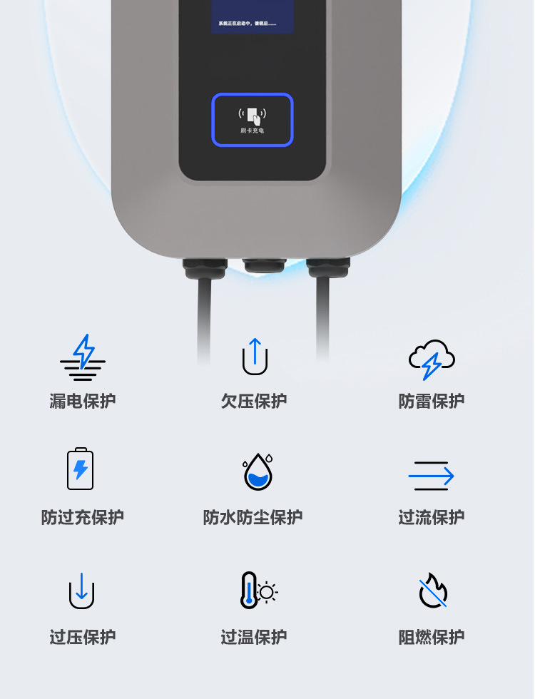7Kw European Standard Charging Station, Household Ac Charging Station, Wall-Mounted New Energy Electric Vehicle Commercial Charging Station