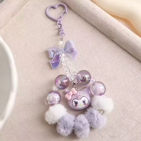 Crystal fur ball style-purple