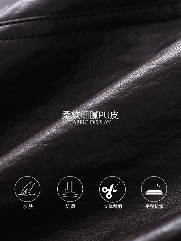 3th Morning 费城假日 韩系复古PU皮翻领短款皮衣外套ZY3425|undefined