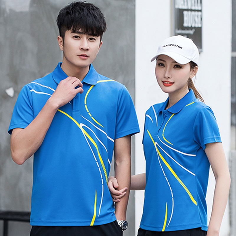 Sportswear Suit Summer Men's Short-Sleeved Shorts Running Casual Two-Piece Set Women's T-Shirt Lapel Group Suit 9217