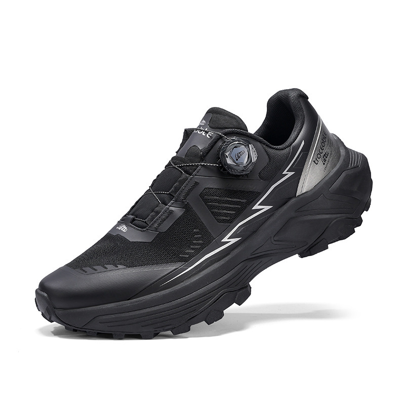 Outdoor Knob-Fastening Trail Running Shoes, Men's V-Soled Non-Slip Hiking Shoes, Breathable Shock-Absorbing Trekking Sneakers, in Stock Outdoor Knob-Fastening Trail Running Shoes, Men's V-Soled Non-Slip Hiking Shoes, Breathable Shock-Absorbing Trekking Sneakers, in Stock