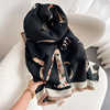 Double-sided cashmere with letters, demi-season universal scarf, fashionable keep warm cloak for leisure, simple and elegant design