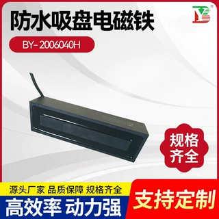 BY-2006040H长方形防水吸盘电磁铁24V工业通电吸合电磁铁磁性材料