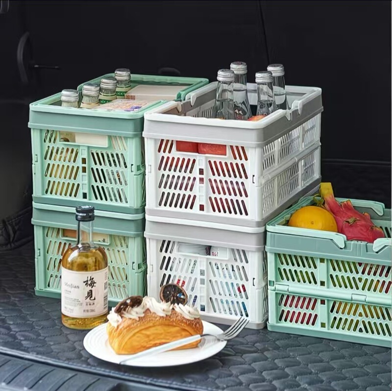 Desktop Fruit Basket Folding Snack Stationery Storage Box Stacking Storage Basket Cosmetics Sundry Basket Storage Basket