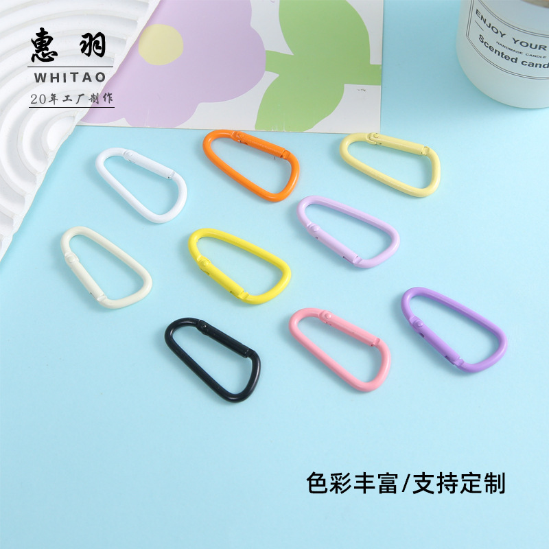 Colorful Painted D-Shaped Buckle Carabiner D-Shaped Spring Buckle DIY Jewelry Accessories Luggage Hanging Buckle Doll Pendant Accessories