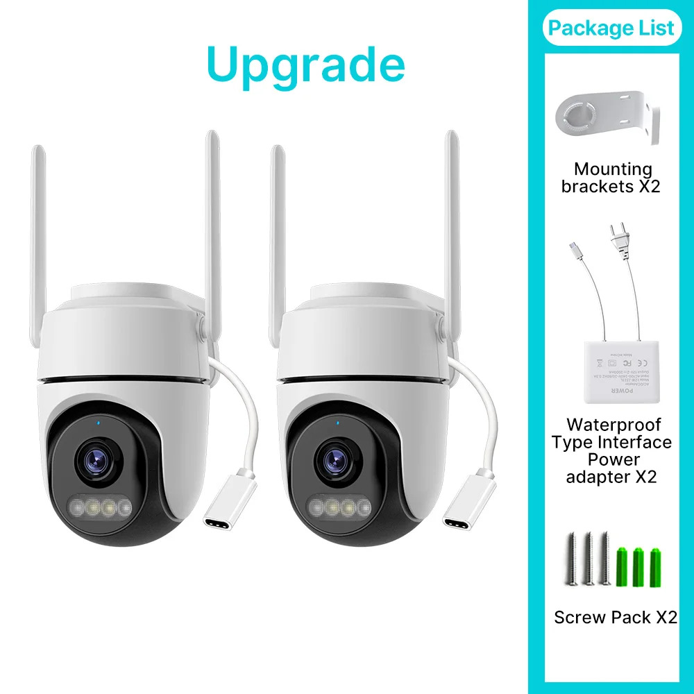 Icsee Sınır Ötesi 2 Adet HD Kamera Wifi Ev Akıllı Kablosuz 360 Derece Renkli Gece Görüşlü Güvenlik İzleme