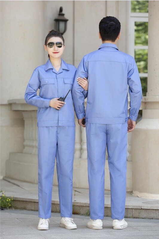 春秋长袖工作服男女纽扣款劳保服电焊服维修服厂服车间汽修工地服|undefined