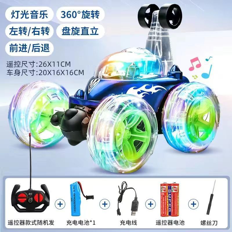 remote control car dumptruck stunt tumbling off-road vehicle car children boys‘ toys racing rechargeable light music