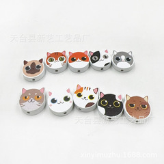 卸売り木珠猫形状20mm猫木片木珠飾りカラー手作りdiyアクセサリー部品