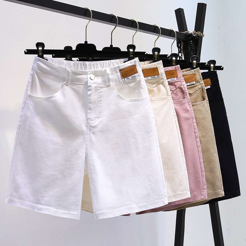 Denim Shorts for Women 2026 High-Waisted Elastic Slimming Loose Wide-Leg Straight Workwear Five-Point Hot Pants Lolita Denim Shorts for Women 2026 High-Waisted Elastic Slimming Loose Wide-Leg Straight Workwear Five-Point Hot Pants Lolita