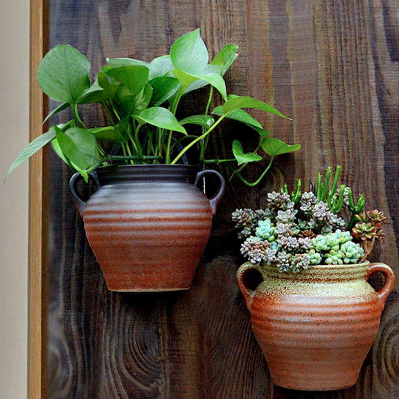 Зеленая Роза настенный цветочный горшок керамический подвесной в европейском стиле полунастенный настенный Настенный Киоск оптовые прямые продажи с фабрики