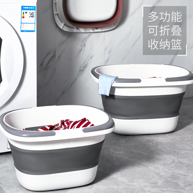 Small dirty clothes storage basket magic home foldable dirty clothes hamper bathroom laundry clothing basket dirty clothes drum