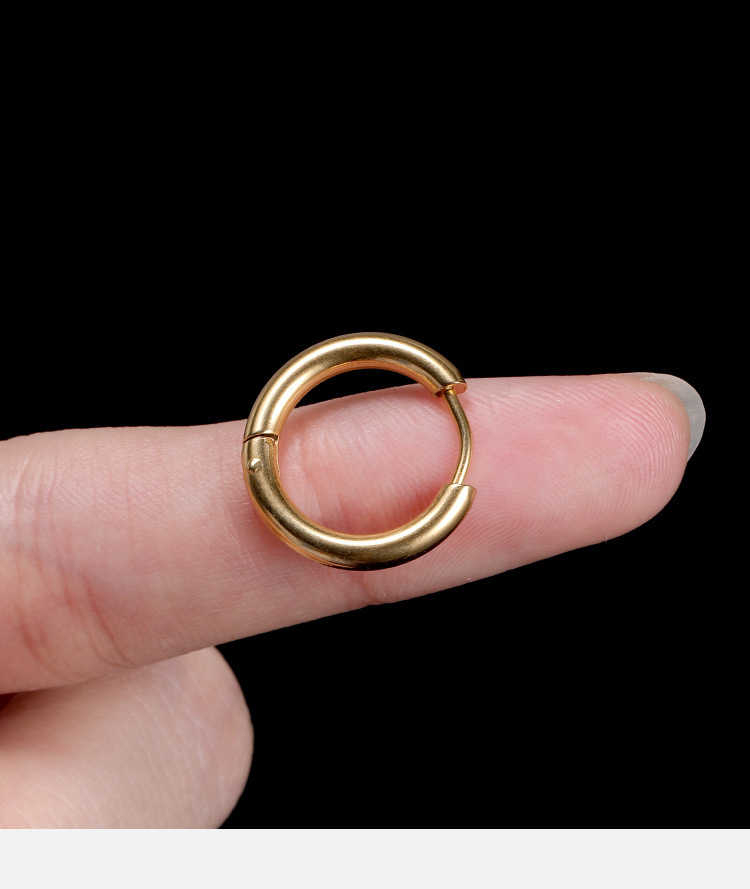 2.5mm Thick Titanium Steel Round Wire Plain Hoop Earrings - Stainless Steel Earrings Wholesale detail image 11