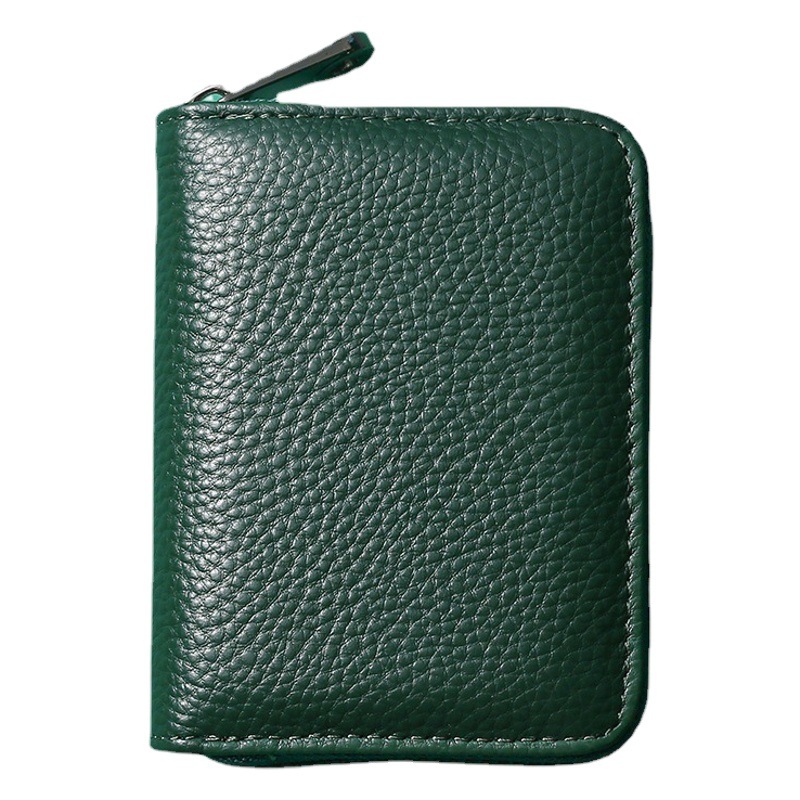 RFID Top Layer Cowhide Organ Card Holder Large Capacity Multi-Card Holder Women's Genuine Leather Card Holder Men's ID Card Coin Purse