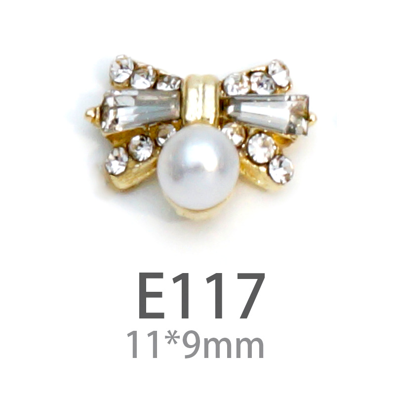 LZ nuevo rojo neto mismo estilo de uñas arco Aleación de uñas joyería arco de uñas de perlas de diamantes fábrica al por mayor