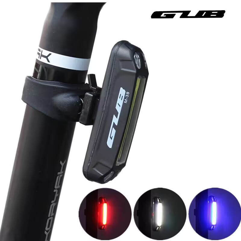 Luz trasera de bicicleta GUB, luz de advertencia de carga superbrillante, equipo de ciclismo universal, bicicleta de montaña, vehículo de carretera