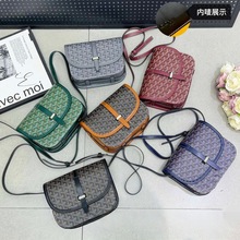 跨境新款狗牙马鞍包时尚老花单肩斜挎包百搭邮差包外贸热销女包