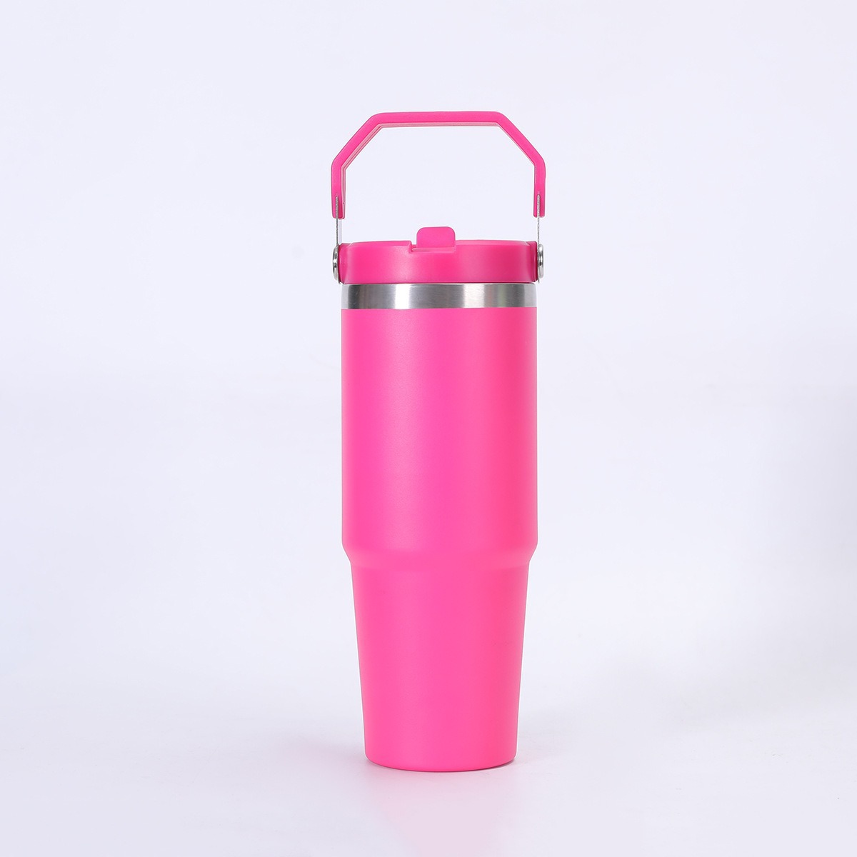 304 taza de acero inoxidable taza de automóvil de gran capacidad taza de aislamiento de calor aislamiento frío taza de hielo mango taza de paja de doble bebida