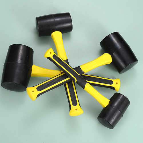 Rubber hammer with plastic handle, leather hammer for home decoration and flooring, 1500g woodworking hammer