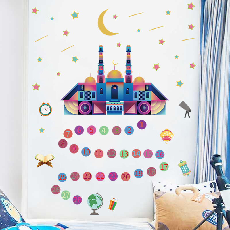 Nihaojewelry Comercio Al Por Mayor Simple Castle Star Moon Etiqueta De La Pared Del Dormitorio Digital display picture 6