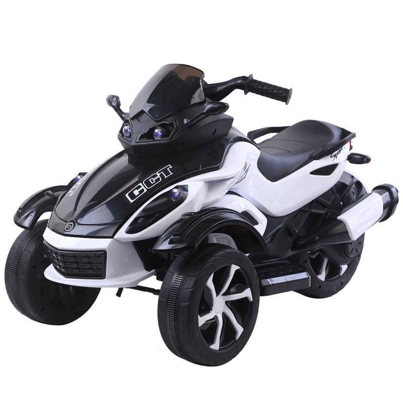 Niños motocicleta eléctrica todoterreno coche de playa carga doble tracción amortiguador coche de juguete de tres ruedas para montar coche eléctrico